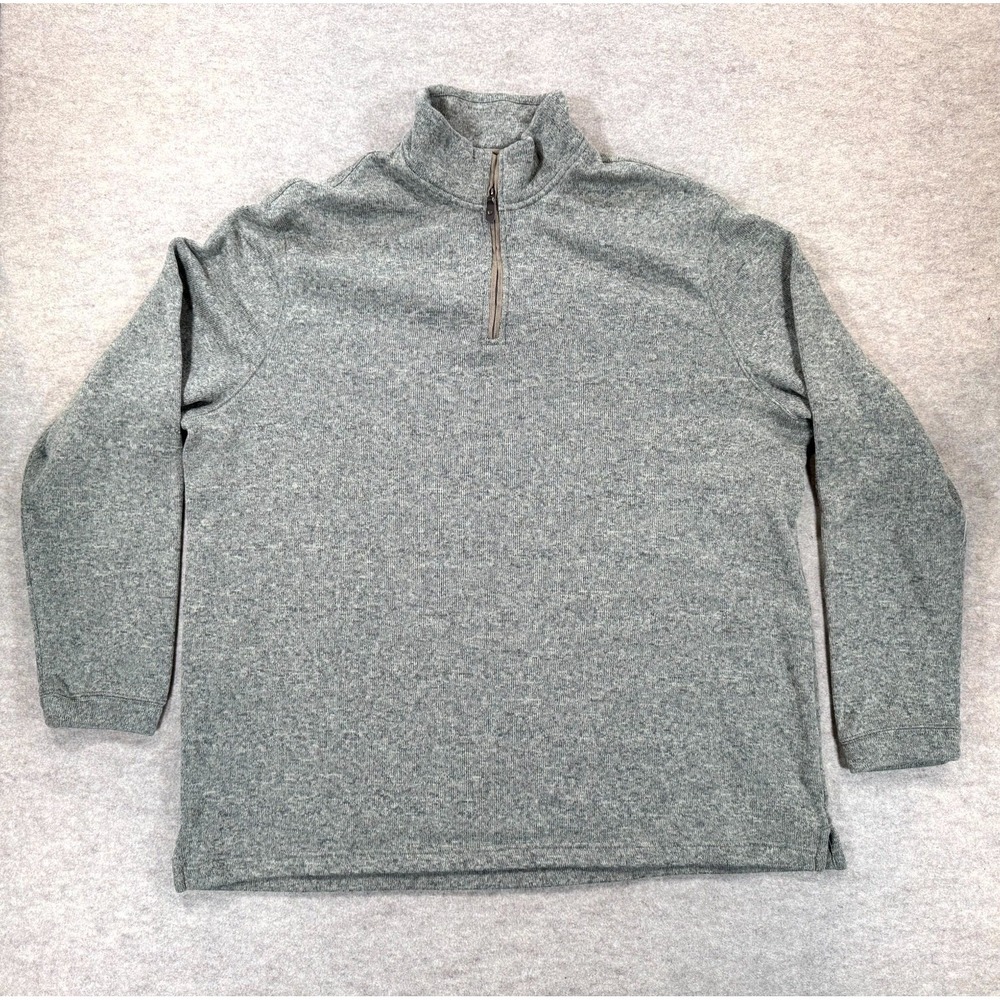 Haggar In Motion Natural Stretch Sweatshirt Mens 3XLT Heather Gray Quarter Zip